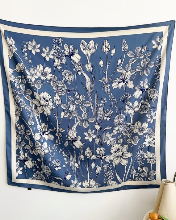 Radiant Alexis Blue Head Scarf - Drape Pakistan