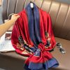 Majestic Allura Red Printed Silk Scarf - Drape Pakistan
