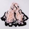 Luxe Amour Rose Gold Printed Silk Scarf - Drape Pakistan