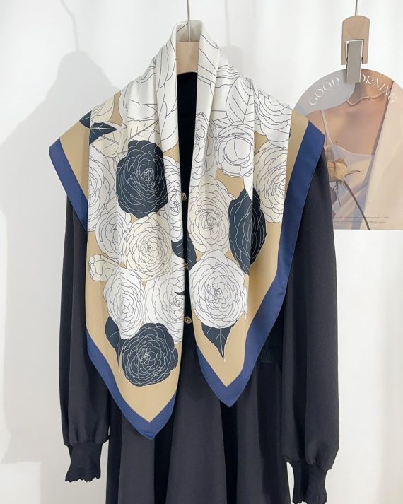 Elegant Arsenic Blue Head Scarf - Drape Pakistan