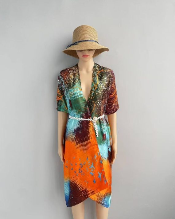 Opulent Auburn Rust Silk Cape Shawl - Drape Pakistan