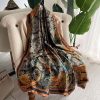 Exclusive Beaver Brown Printed Silk Scarf - Drape Pakistan