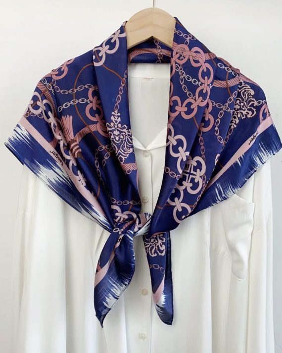 Elegant Biscay Blue Head Scarf - Drape Pakistan