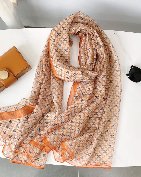 Exquisite Bistre iroko Printed Chiffon Scarf - Drape Pakistan