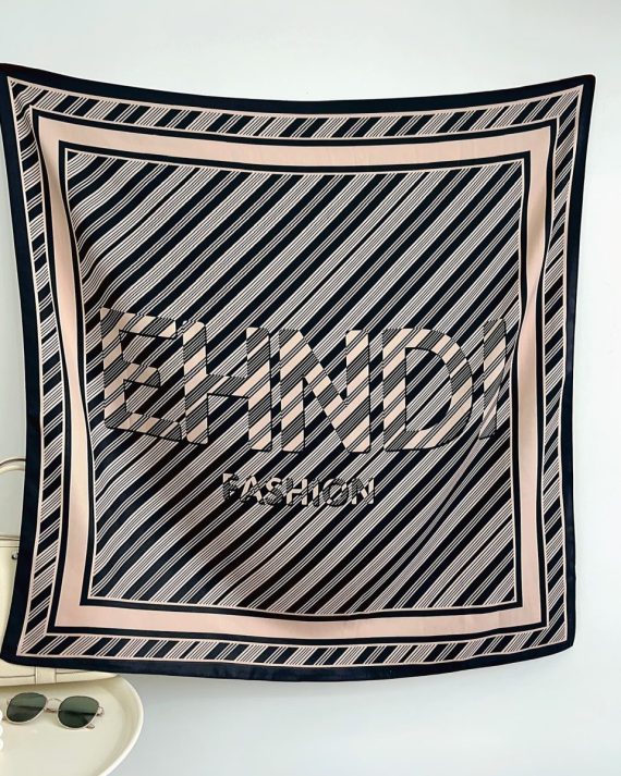 Opulent Black Diagonal Head Scarf - Drape Pakistan