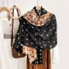 Luxe Black Dotted Printed Cotton Scarf - Drape Pakistan