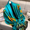 Luxe Blue Atoll Printed Silk Scarf - Drape Pakistan