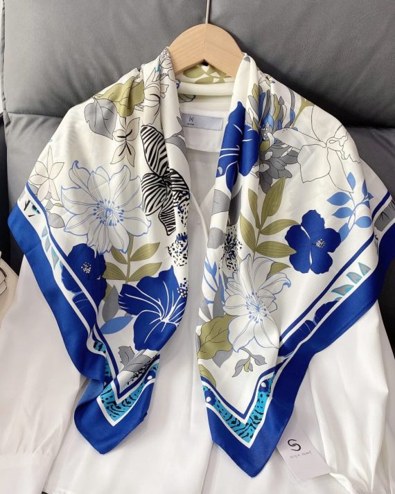 Elegant Blue Sail Head Scarf - Drape Pakistan