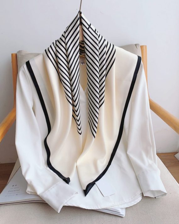 Luxury Bon Jour White Head Scarf - Drape Pakistan