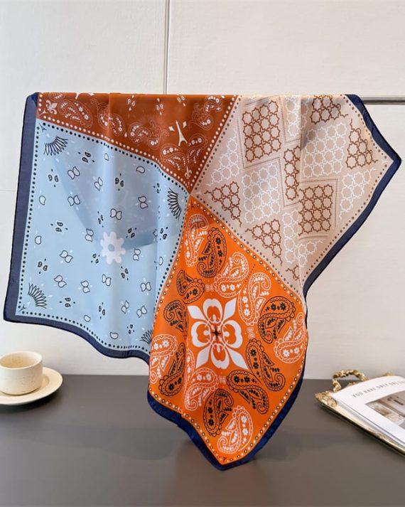 Majestic Bourbon Brown Satin Hair Scarf - Drape Pakistan