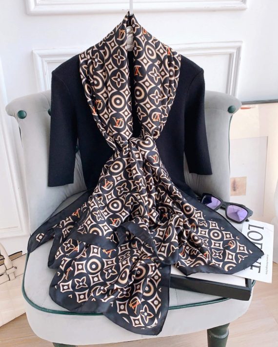 Majestic Bright Grey Printed Silk Scarf - Drape Pakistan