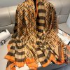 Timeless Brown Apache Printed Chiffon Scarf - Drape Pakistan