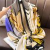 Graceful Burly Wood Printed Silk Scarf - Drape Pakistan