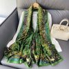 Exclusive Camo Green Printed Silk Scarf - Drape Pakistan