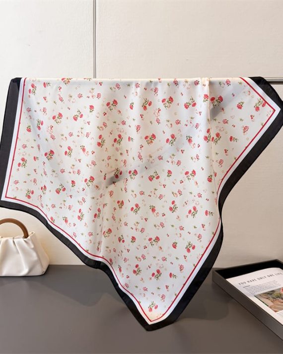 Signature Candy White Satin Hair Scarf - Drape Pakistan