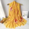 Graceful Cantaloupe Beer Printed Chiffon Scarf - Drape Pakistan