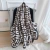 Luxury Carbon Grey Printed Silk Scarf - Drape Pakistan