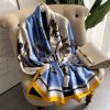 Sophisticated Carolina Jordy Blue Printed Silk Scarf - Drape Pakistan