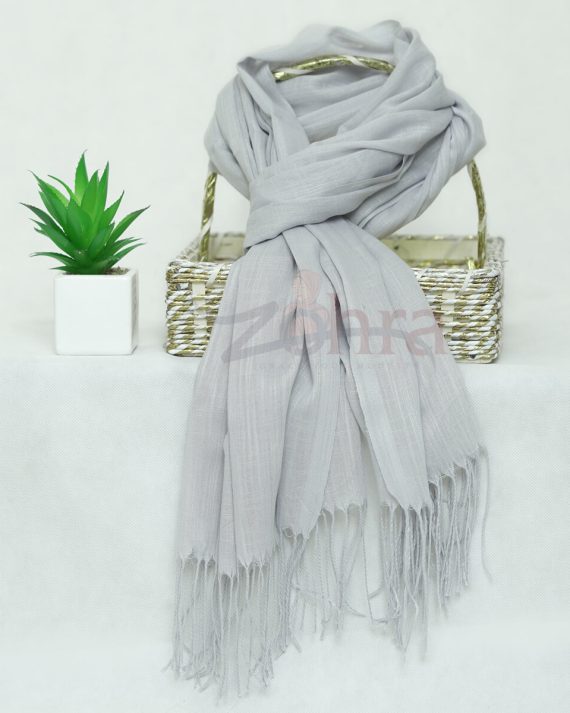 Exquisite Cashmere Silver Hijab - Drape Pakistan