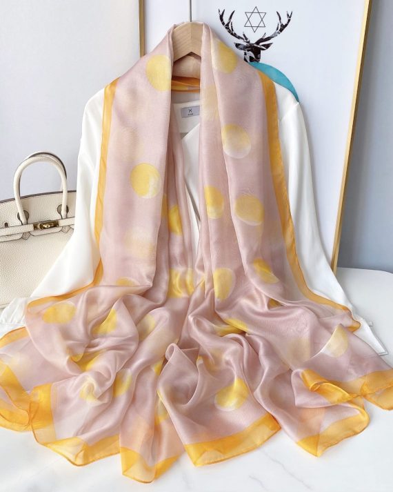 Timeless Cavern Pink Printed Chiffon Scarf - Drape Pakistan