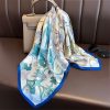 Luxury Chalk Blue Satin Hair Scarf - Drape Pakistan