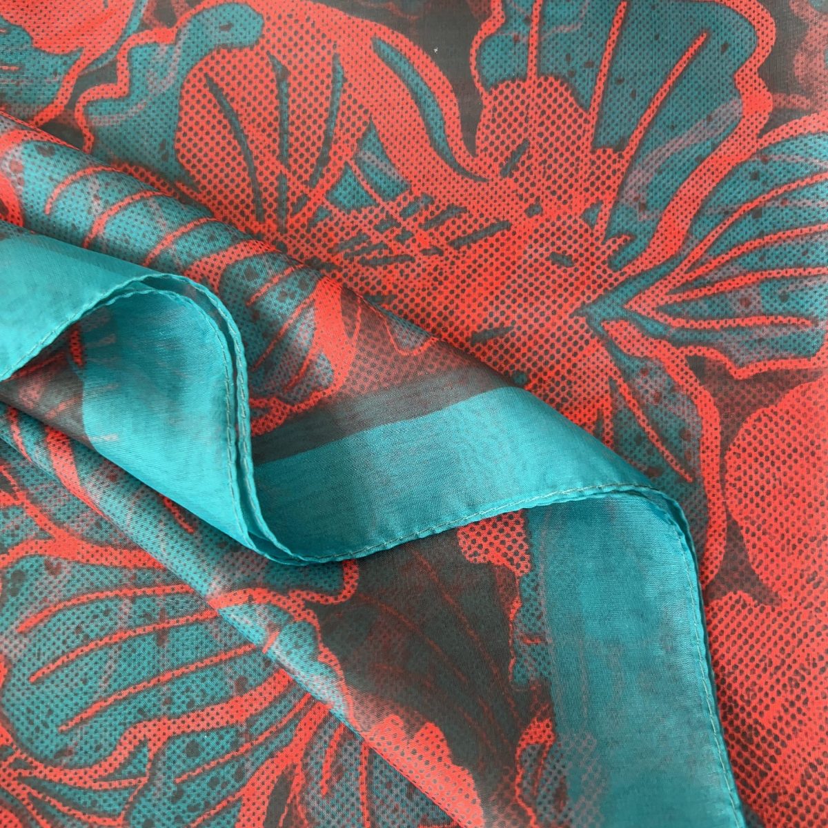 Exclusive Cherrywood Printed Chiffon Scarf - fabric close-up