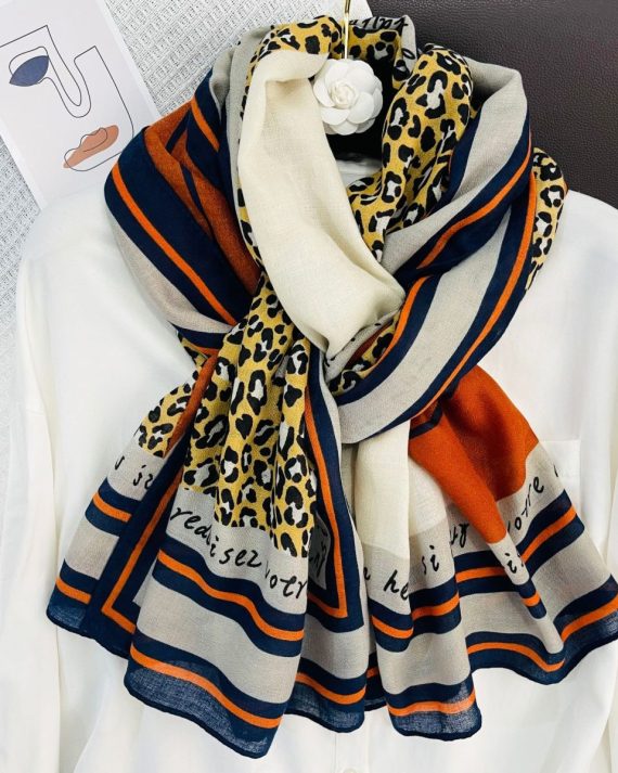 Premium Chestnut Red Printed Cotton Scarf - Drape Pakistan