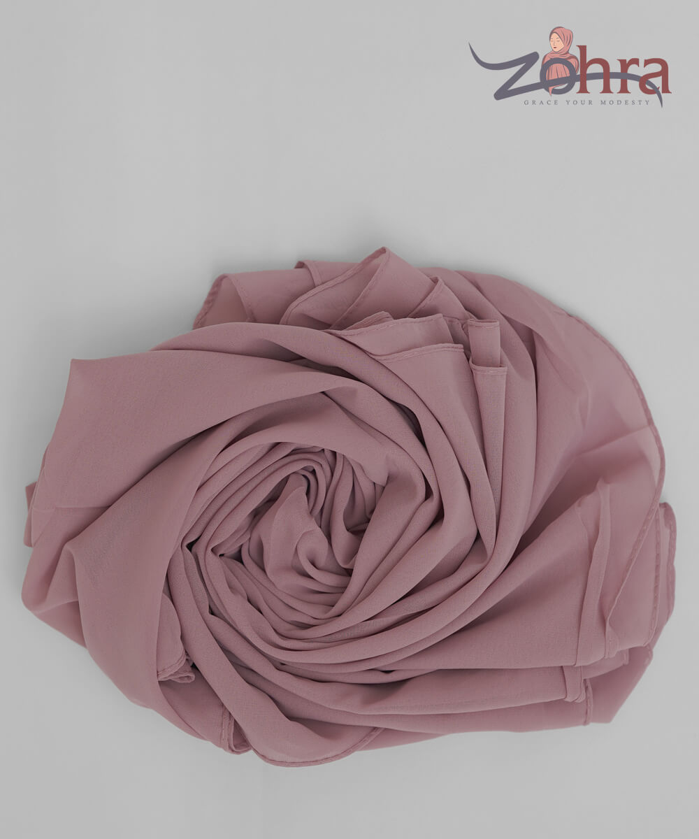 Exclusive Georgette Chiffon Cinereous Pink Hijab - fabric close-up