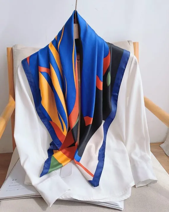Radiant Congress Blue Head Scarf - Drape Pakistan