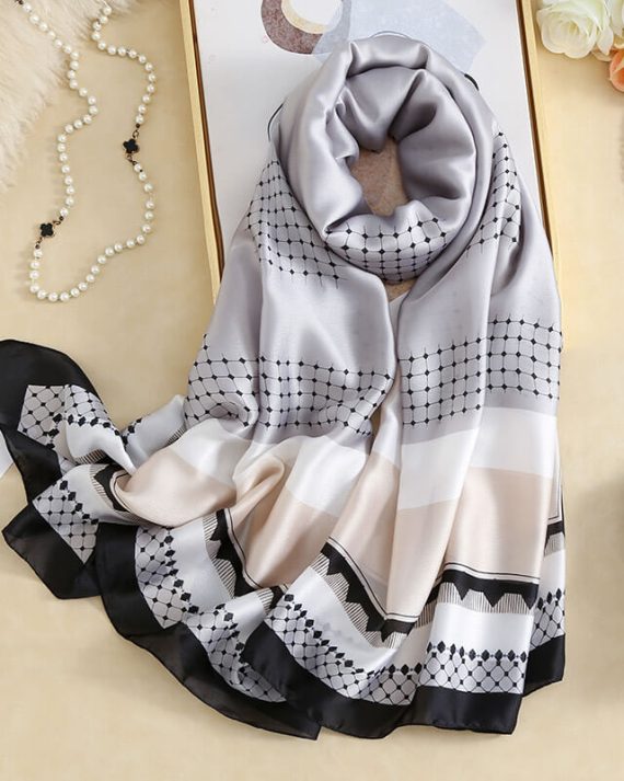 Radiant Cold Turkey Printed Silk Scarf - Drape Pakistan