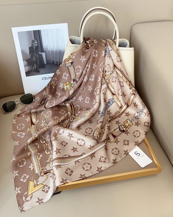 Sophisticated Congo Brown Satin Hair Scarf - Drape Pakistan