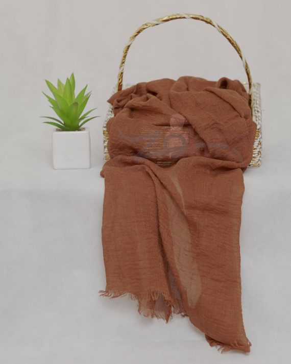 Elegant Crimps Nutmeg Brown Crimp Hijab - Drape Pakistan