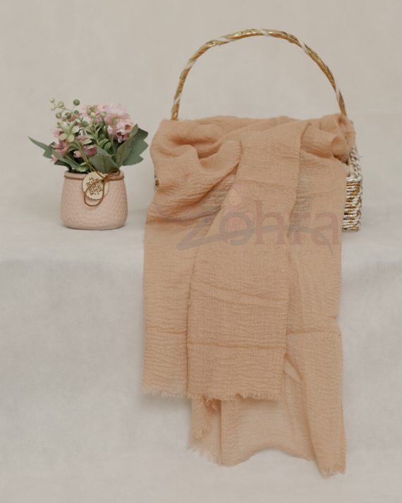 Luxe Crimps Pale Taupe Crimp Hijab - Drape Pakistan