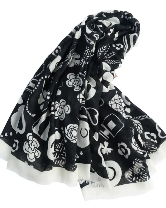 Premium Cynder Black Square Scarf 130x130 - Drape Pakistan