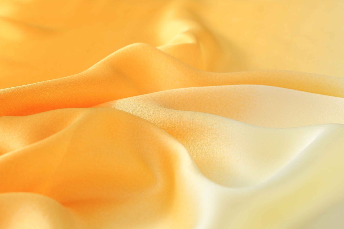 Premium Dairy Cream Printed Silk Scarf - folded detail