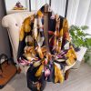 Luxe Dark Tulip Tree Printed Silk Scarf - Drape Pakistan