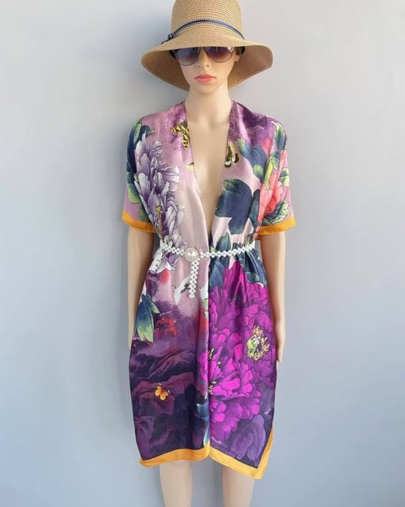 Exquisite Deep Fuchsia Silk Cape Shawl - Drape Pakistan