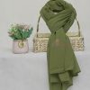 Sophisticated Georgette Chiffon Dingley Green Hijab - Drape Pakistan