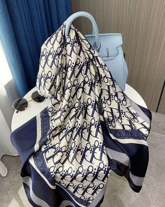 Exquisite Dior Vintage Printed Silk Scarf - Drape Pakistan