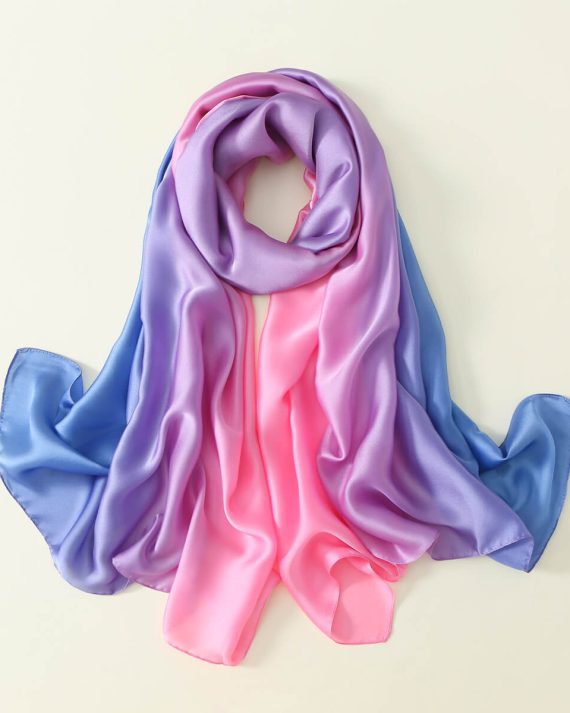 Sophisticated Dull Lavender Printed Silk Scarf - Drape Pakistan
