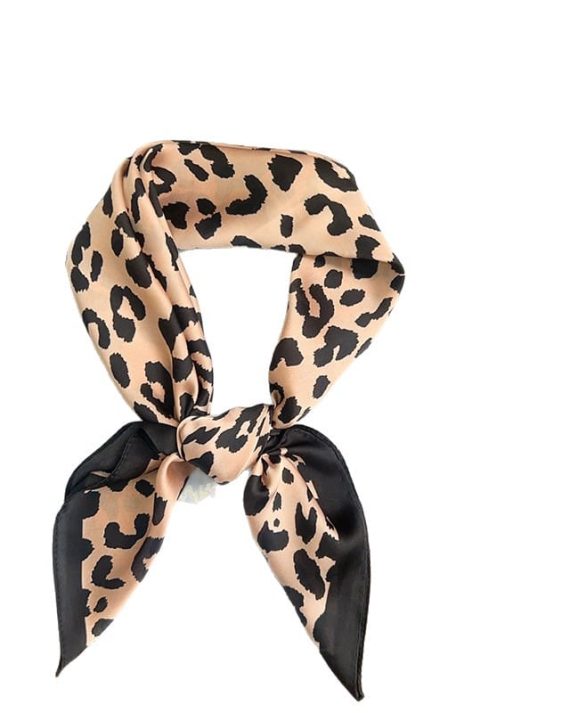 Sophisticated Dune Brown Satin Hair Scarf - Drape Pakistan