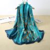 Chic Eastern Blue Printed Silk Scarf - Drape Pakistan