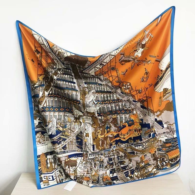 Exquisite Ether Black Head Scarf - fabric close-up