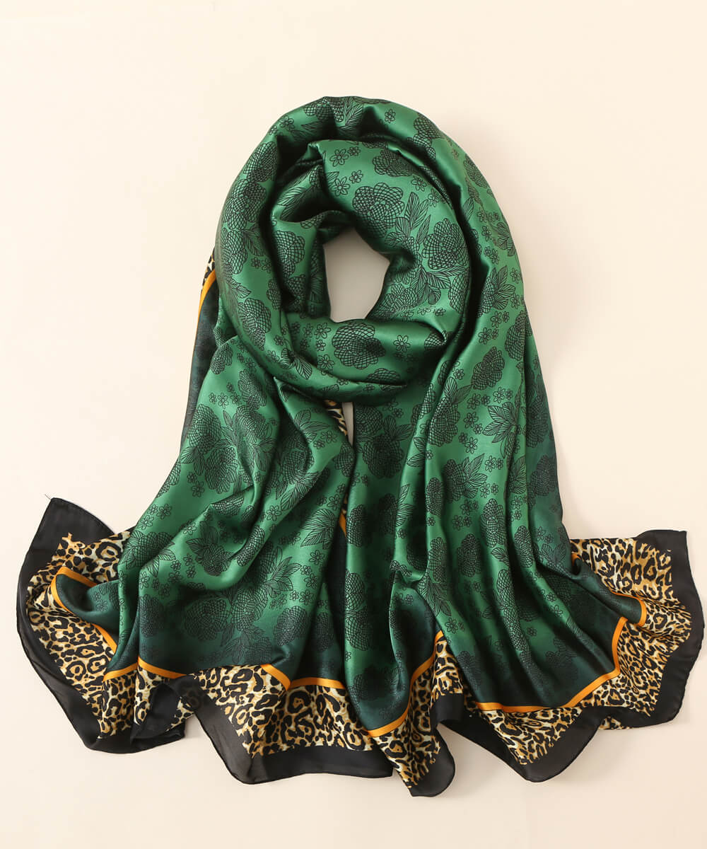 Luxe Emerald Green Scarf - styled on model