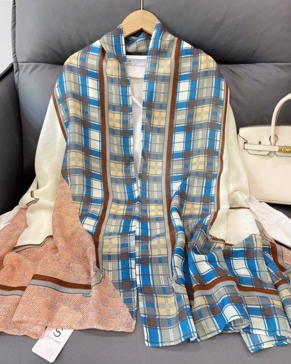 Opulent Flax Creek Printed Cotton Scarf - Drape Pakistan