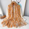 Exclusive Fiery Orange Printed Chiffon Scarf - Drape Pakistan