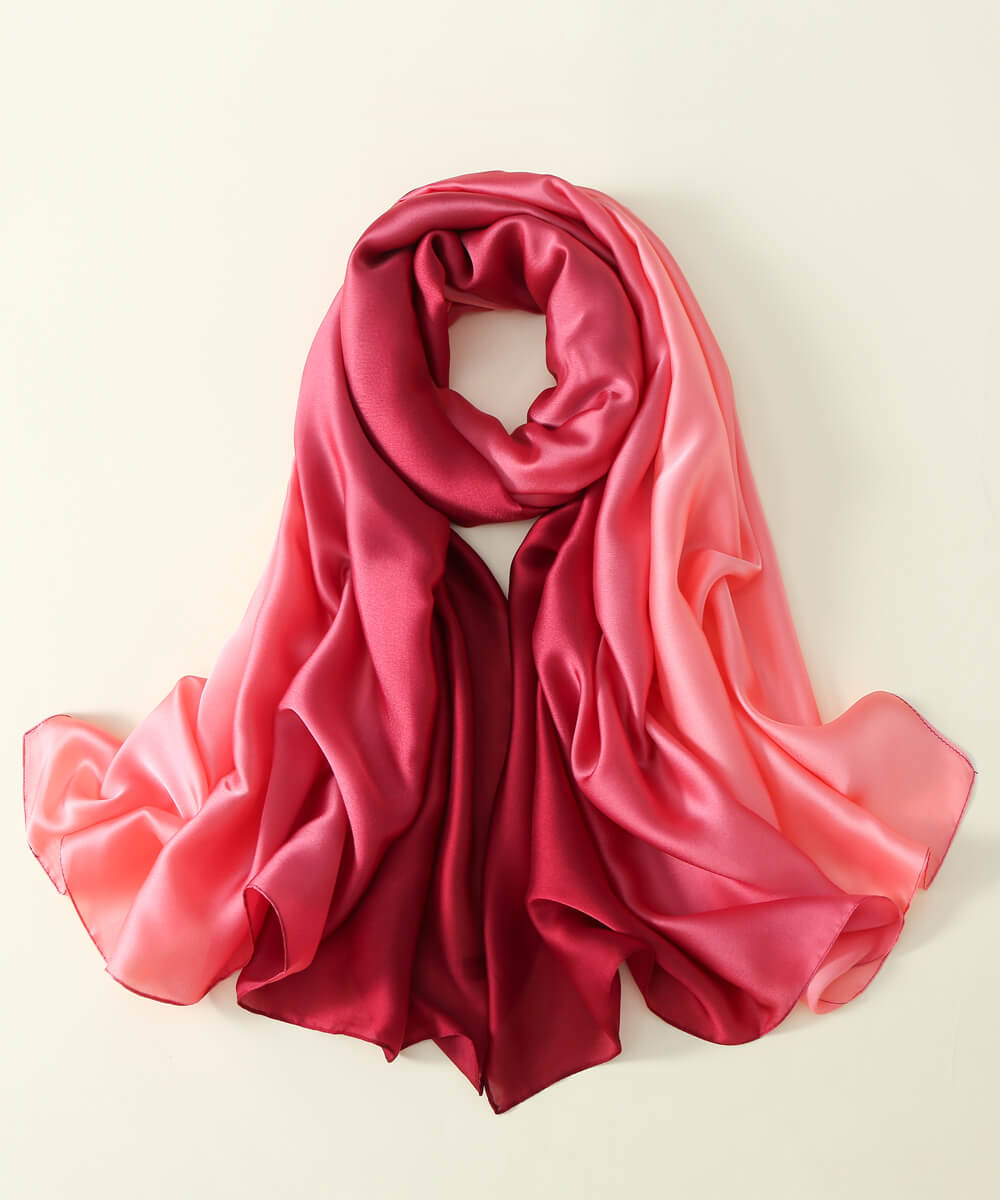 Opulent Flamingo Pink Printed Silk Scarf - Drape Pakistan