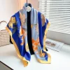 Sophisticated Foggy Blue Square Scarf 110x110 - Drape Pakistan