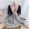 Exquisite Friar Grey Printed Silk Scarf - Drape Pakistan