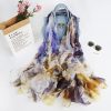 Radiant Fuchsia Marguerite Printed Chiffon Scarf - Drape Pakistan